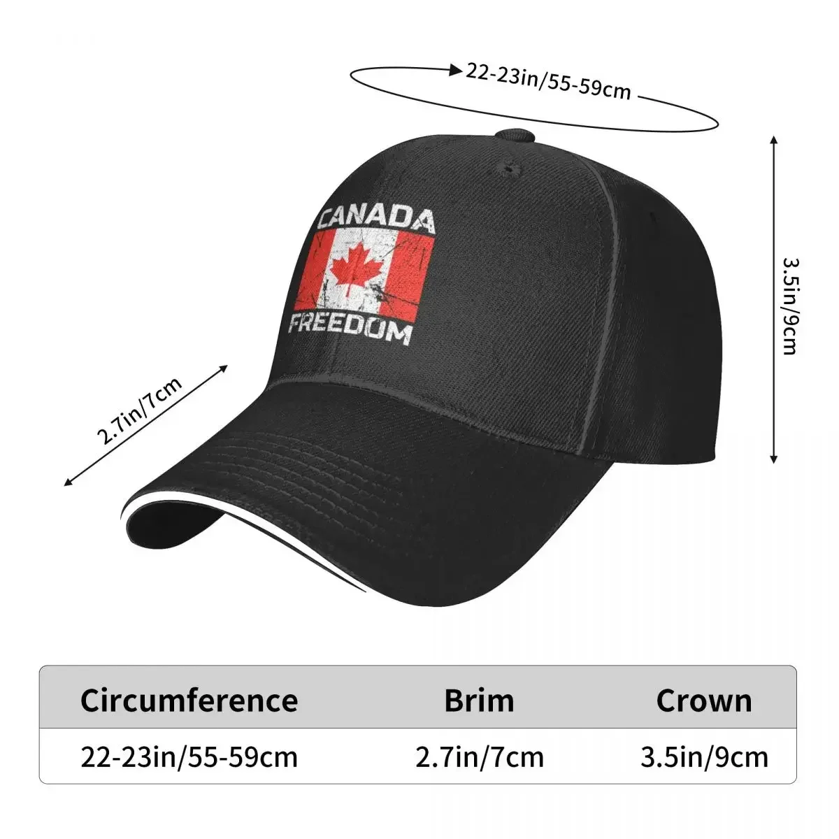CANADA FREEDOM - Canadian Flag Baseball Cap Horse Hat Trucker Cap Cosplay Hats Woman Men's