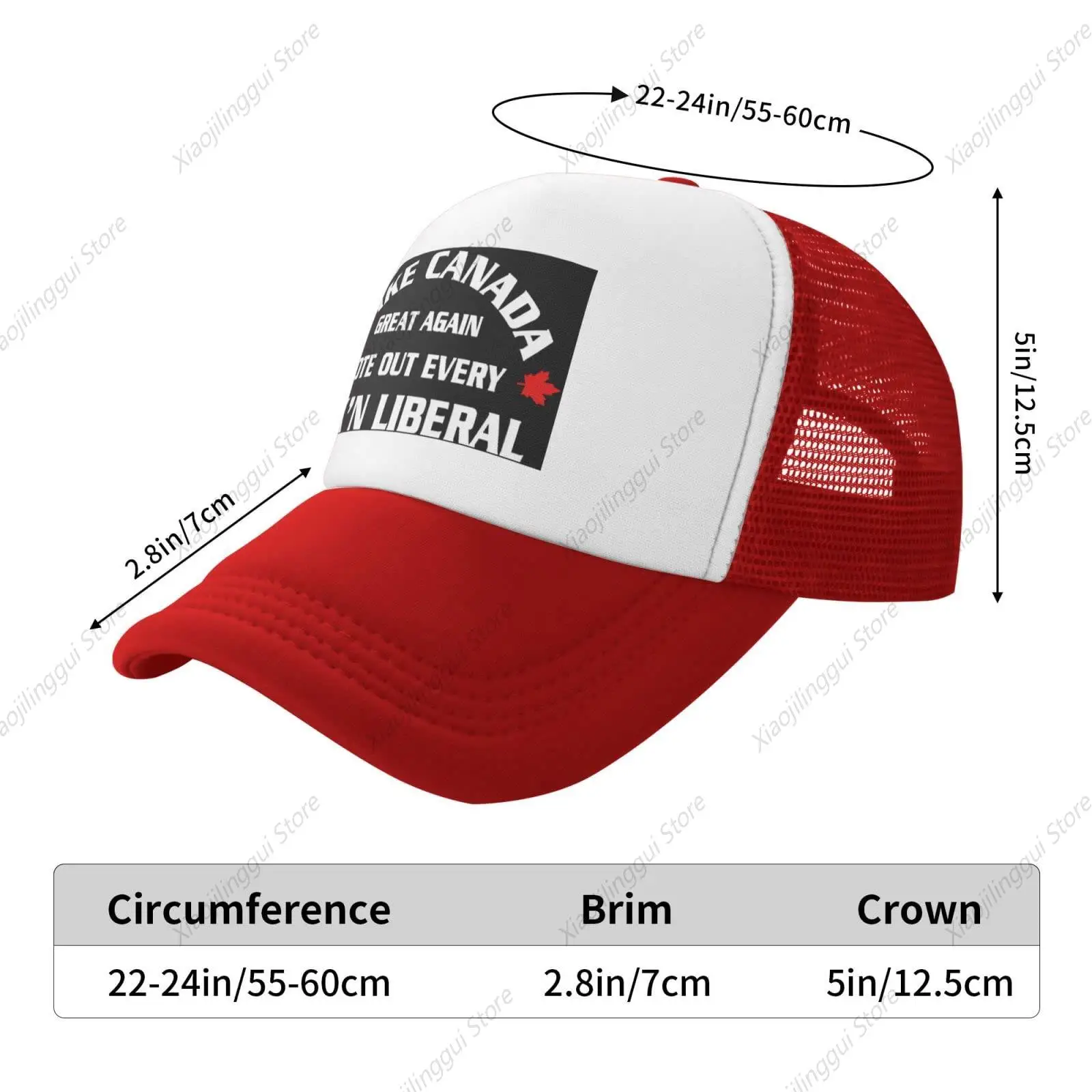 Vintage Baseball Cap for Men Women Make Canada Great Again Vote Out Every Liberal Trucker Hat Adjustable Sports Hat Red