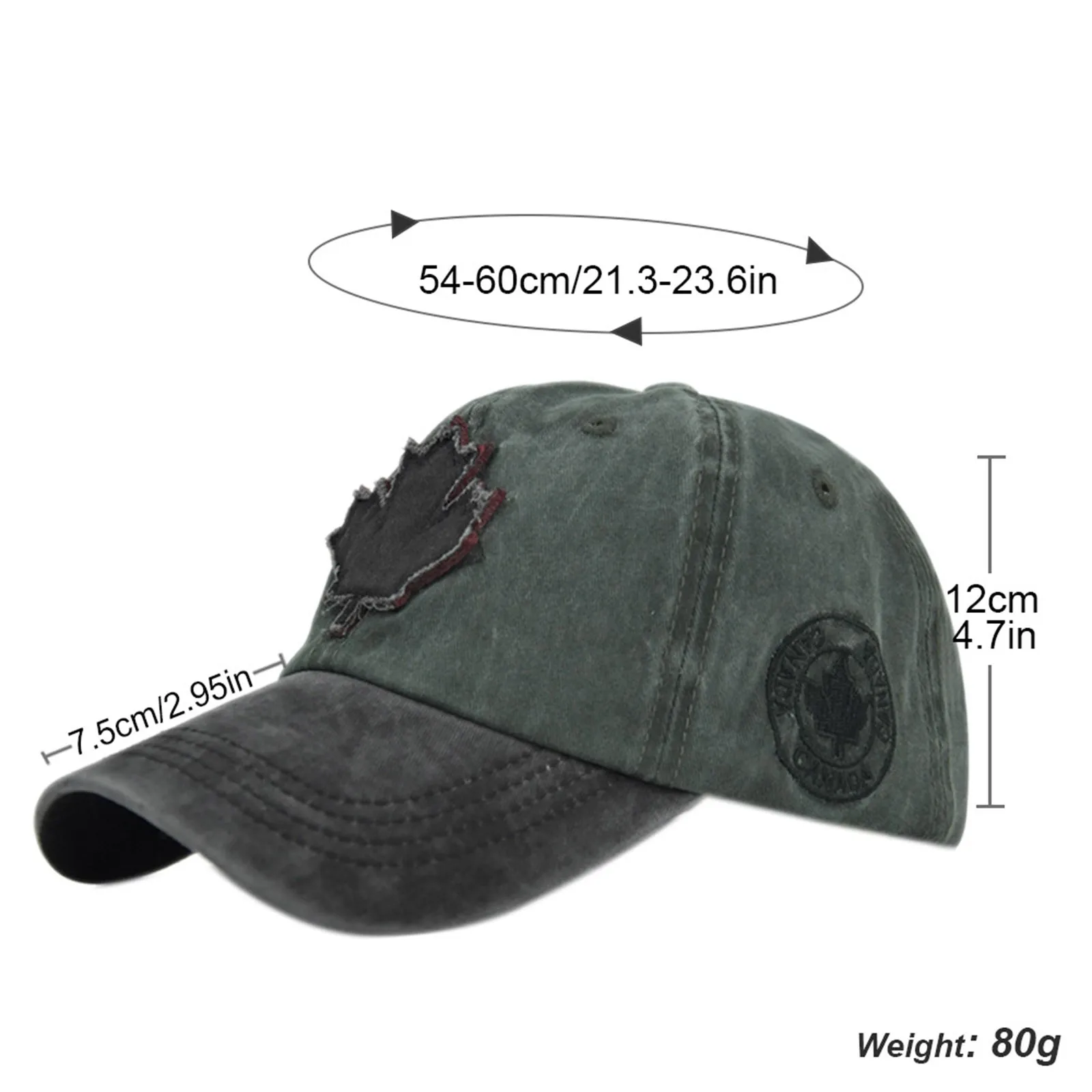 Fashion Summer Baseball Cap Canada Day Embroidered Maple Leaf Flag Adjustable Hat Hip Hip Hat Men Women Adjustable Baseball Cap