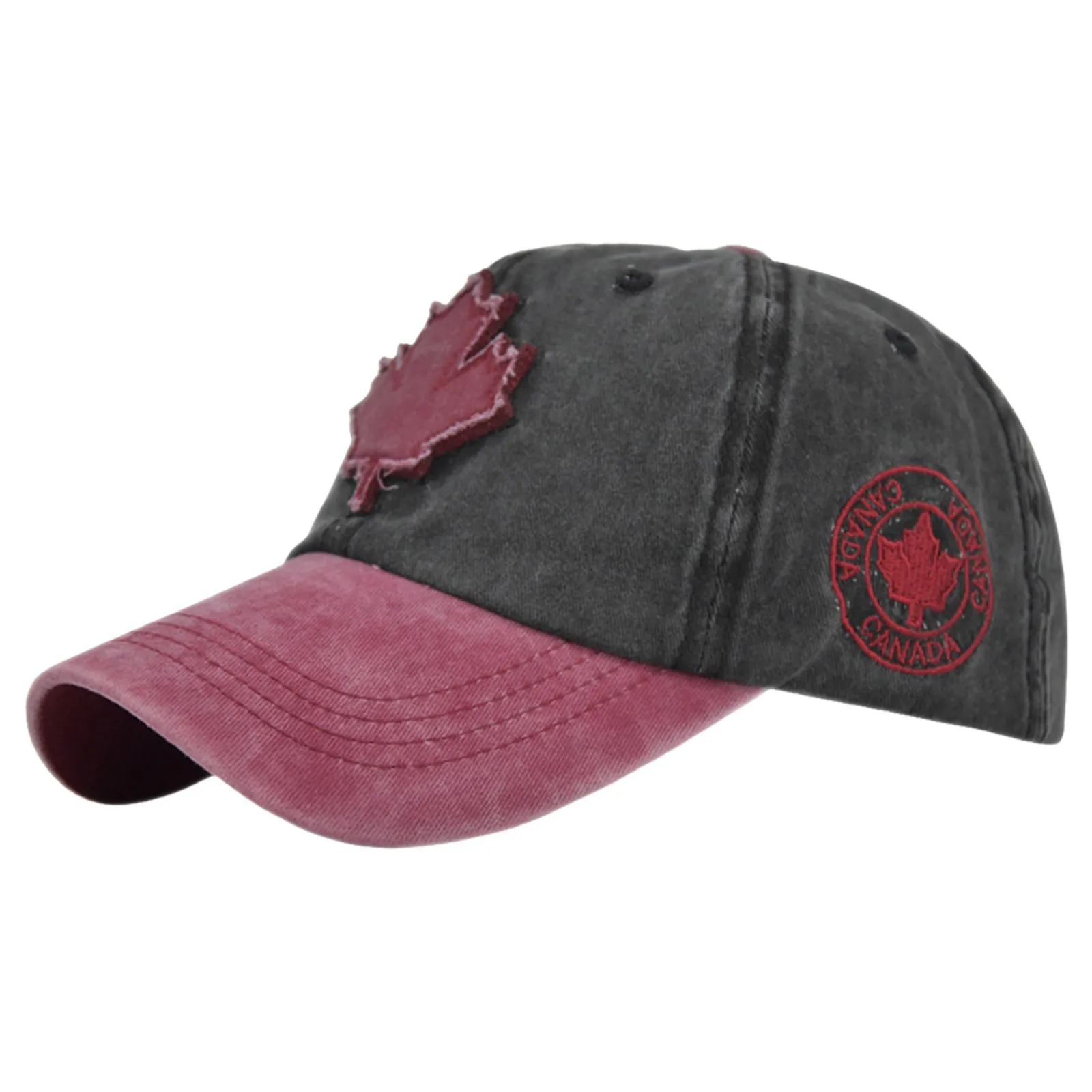 Fashion Summer Baseball Cap Canada Day Embroidered Maple Leaf Flag Adjustable Hat Hip Hip Hat Men Women Adjustable Baseball Cap