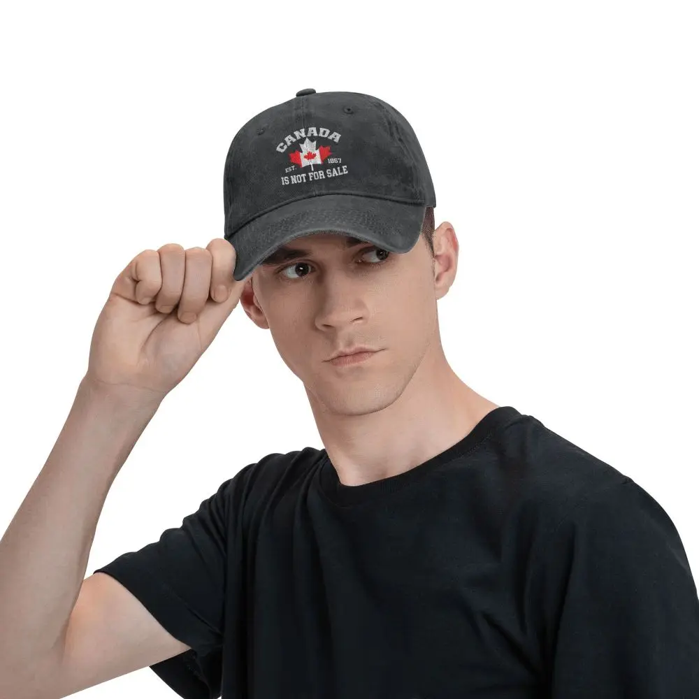 Canada Is Not For Sale EST. 1867 Denim Baseball Cap Tennis Skate Trucker Hat Summer Men Adult Vintage Sun Visors Baseball Caps