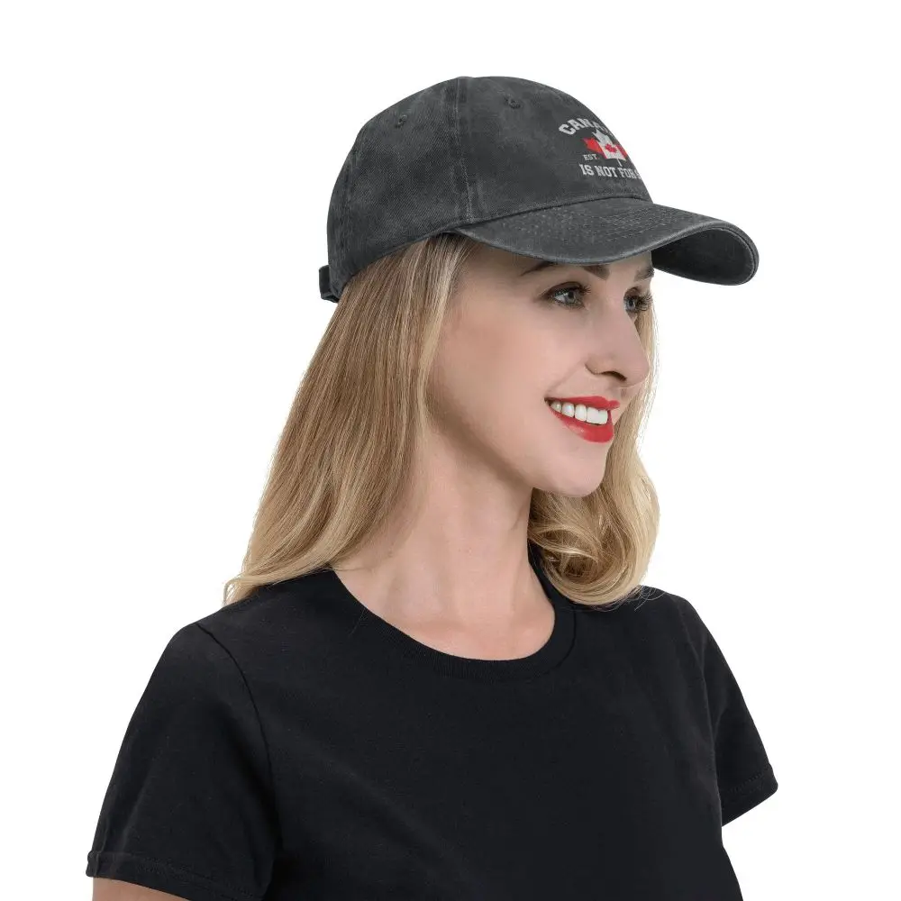 Canada Is Not For Sale EST. 1867 Denim Baseball Cap Tennis Skate Trucker Hat Summer Men Adult Vintage Sun Visors Baseball Caps