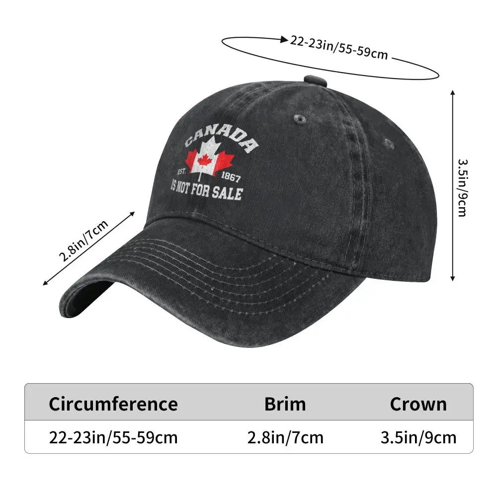 Canada Is Not For Sale EST. 1867 Denim Baseball Cap Tennis Skate Trucker Hat Summer Men Adult Vintage Sun Visors Baseball Caps