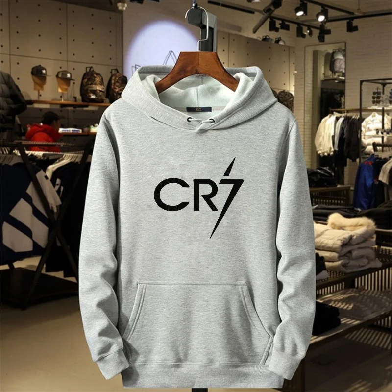 2024 Men's and Women's Casual Sports CR7 Printed Loose Fashion Casual Long sleeved Pullover Fleece Casual Sports Hoodie Top
