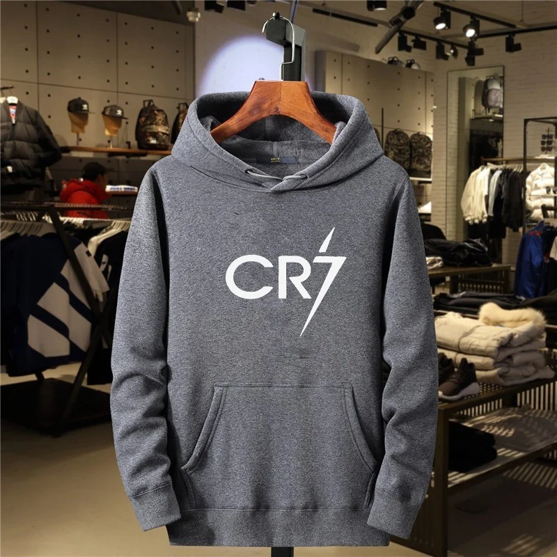 2024 Men's and Women's Casual Sports CR7 Printed Loose Fashion Casual Long sleeved Pullover Fleece Casual Sports Hoodie Top