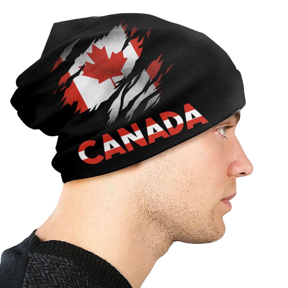 Canada Flag Bonnet Hat Knitted Hat Men Women Cool Unisex Adult Canadian Proud Winter Warm Skullies Beanies Caps