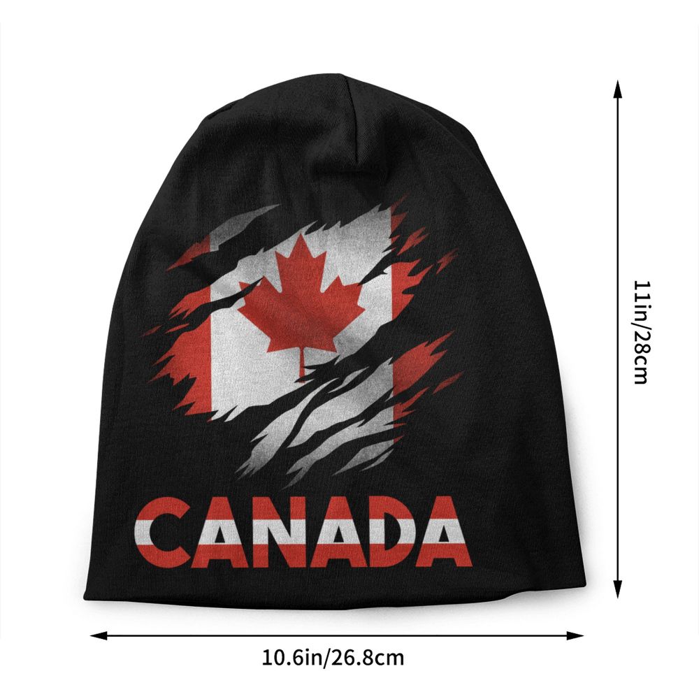 Canada Flag Bonnet Hat Knitted Hat Men Women Cool Unisex Adult Canadian Proud Winter Warm Skullies Beanies Caps