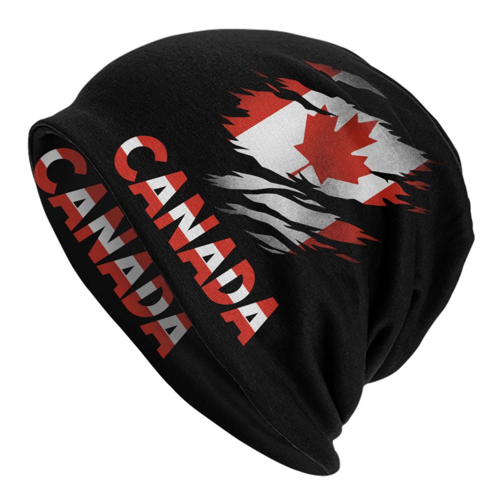 Canada Flag Bonnet Hat Knitted Hat Men Women Cool Unisex Adult Canadian Proud Winter Warm Skullies Beanies Caps