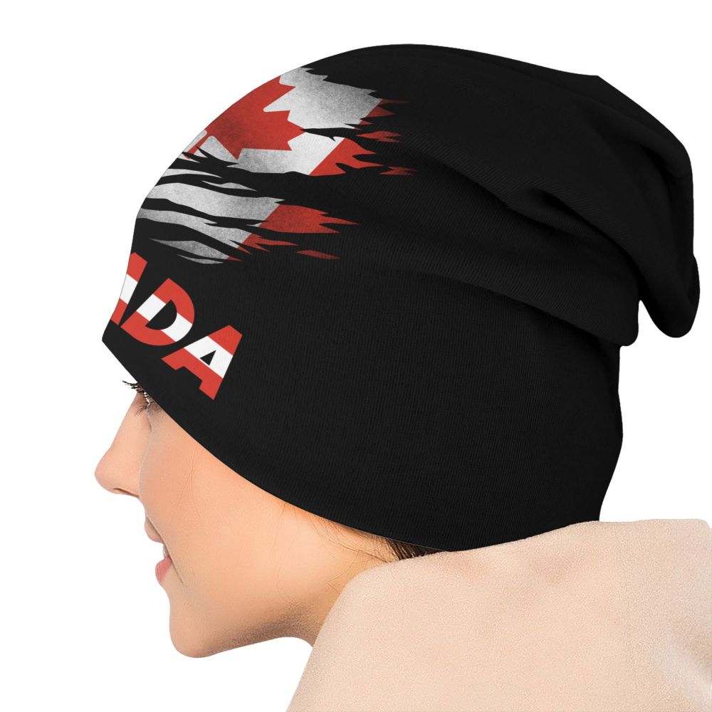 Canada Flag Bonnet Hat Knitted Hat Men Women Cool Unisex Adult Canadian Proud Winter Warm Skullies Beanies Caps