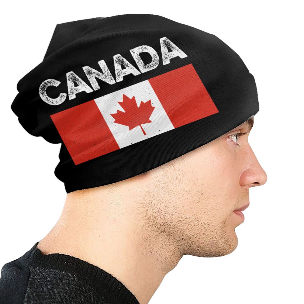 Canada Flag Bonnet Hat Knitted Hat Men Women Cool Unisex Adult Canadian Proud Winter Warm Skullies Beanies Caps