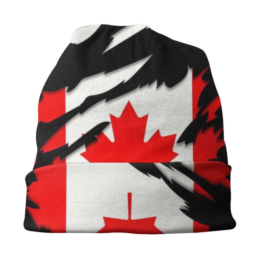 Canada Flag Bonnet Hat Knitted Hat Men Women Cool Unisex Adult Canadian Proud Winter Warm Skullies Beanies Caps