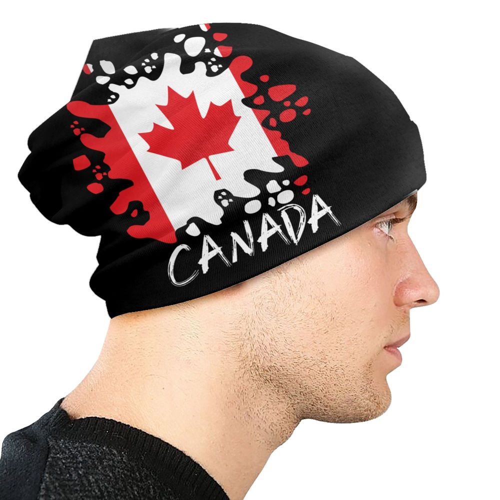 Canada Flag Bonnet Hat Knitted Hat Men Women Cool Unisex Adult Canadian Proud Winter Warm Skullies Beanies Caps