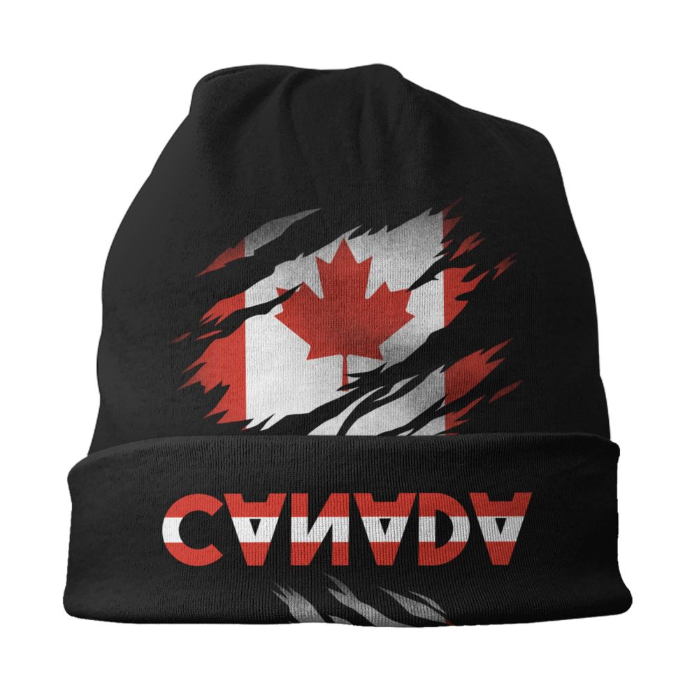 Canada Flag Bonnet Hat Knitted Hat Men Women Cool Unisex Adult Canadian Proud Winter Warm Skullies Beanies Caps