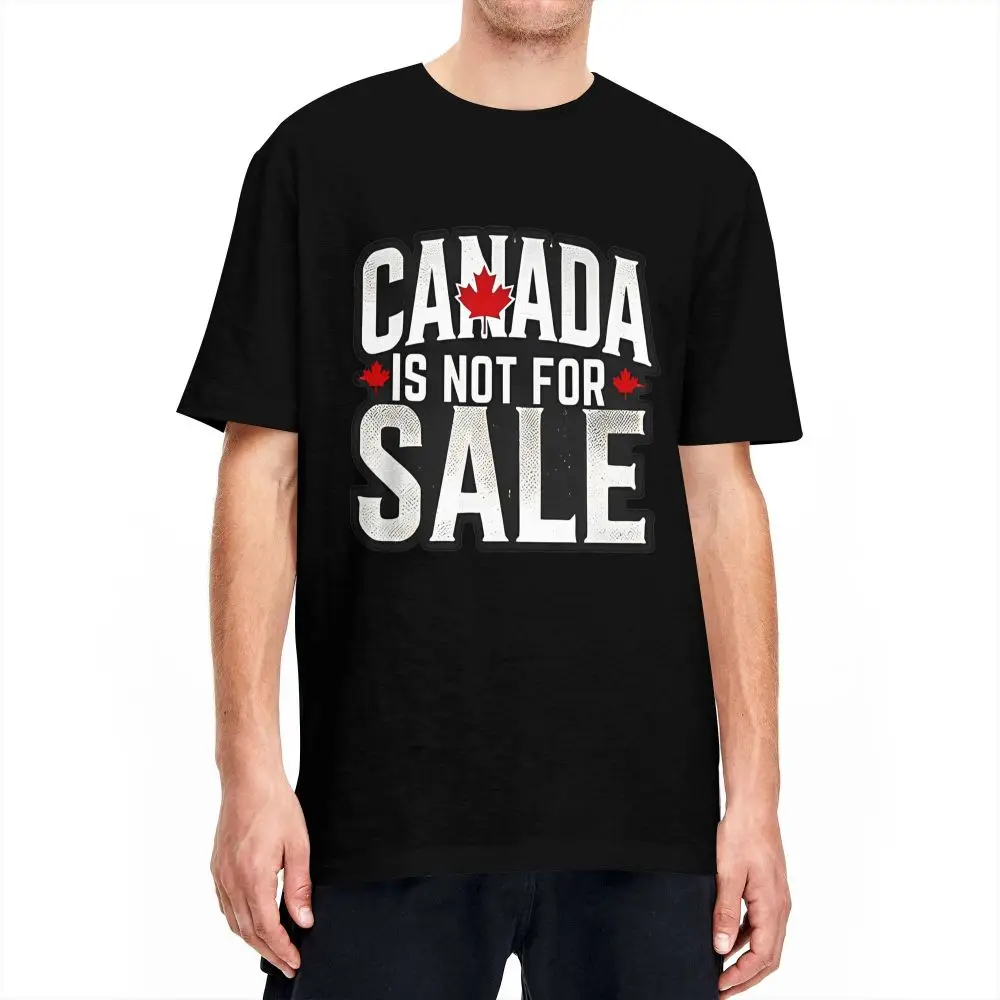 Canada Is Not For Sale Patriotic Design T Shirt Mens Y2K 100 Cotton T Shirts Beach O-Neck Tees Big Size Clothing