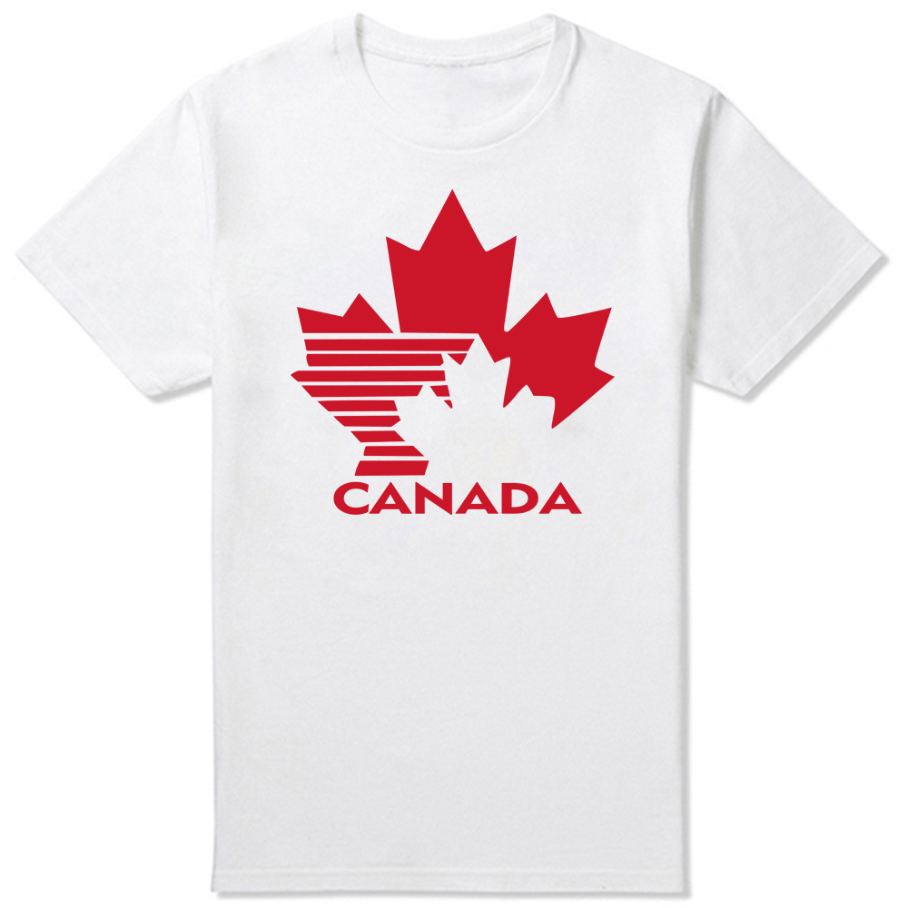 Team Canada Retro 80's Hockey Logo Casual Cotton T Shirts Tee Tops Round Neck Short-Sleeve Fashion Tshirt Casual T-shirts