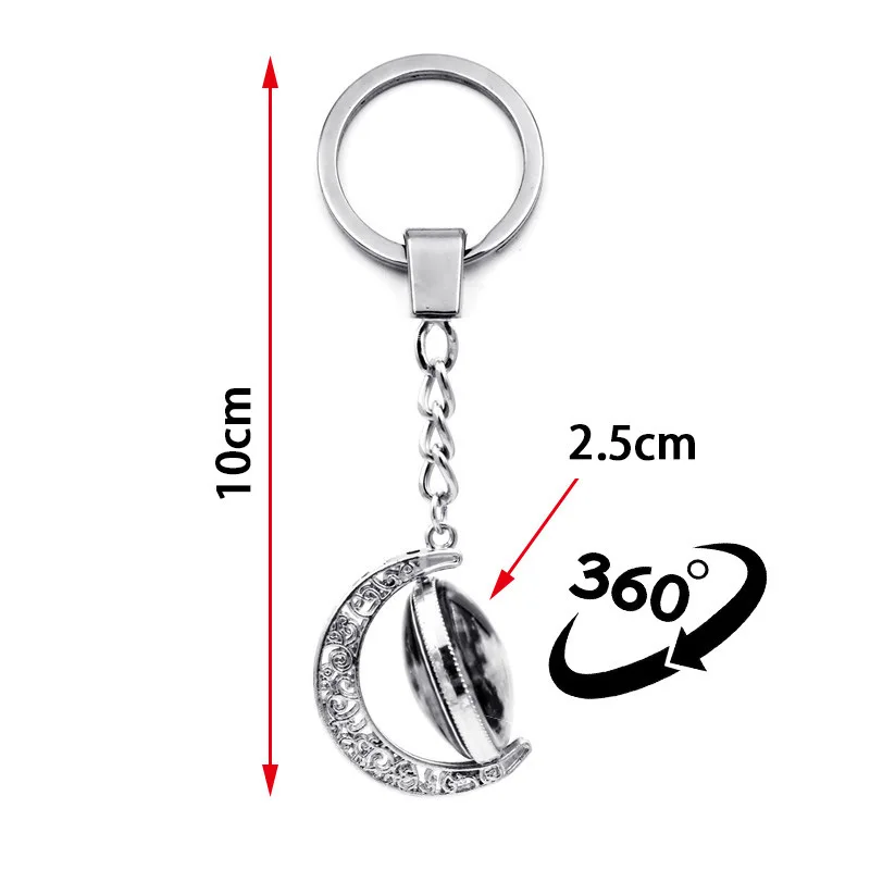 Canada Flag Key Chain Double Sided Rotating Hollow Moon Maple Leaf Banner Pendant Lovers Car Bag Keychain