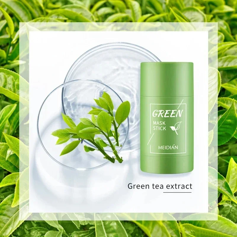 Face Clean Mask Green Tea Cleansing Stick Mask Shrink pores Deep Blackhead Remover facial Cleansing Moisturizing Mask 40g