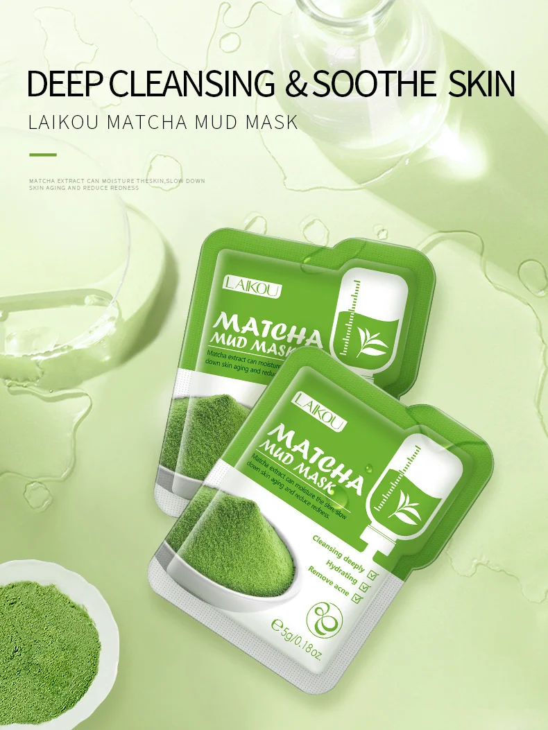 Face Clean Mask Green Tea Cleansing Stick Mask Shrink pores Deep Blackhead Remover facial Cleansing Moisturizing Mask 40g