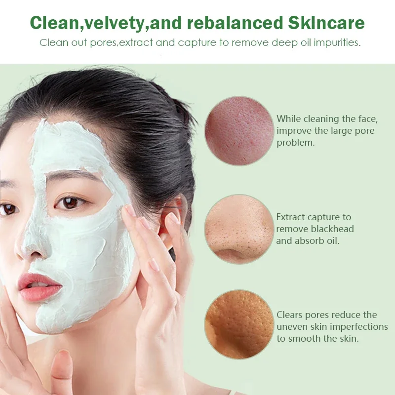 Face Clean Mask Green Tea Cleansing Stick Mask Shrink pores Deep Blackhead Remover facial Cleansing Moisturizing Mask 40g