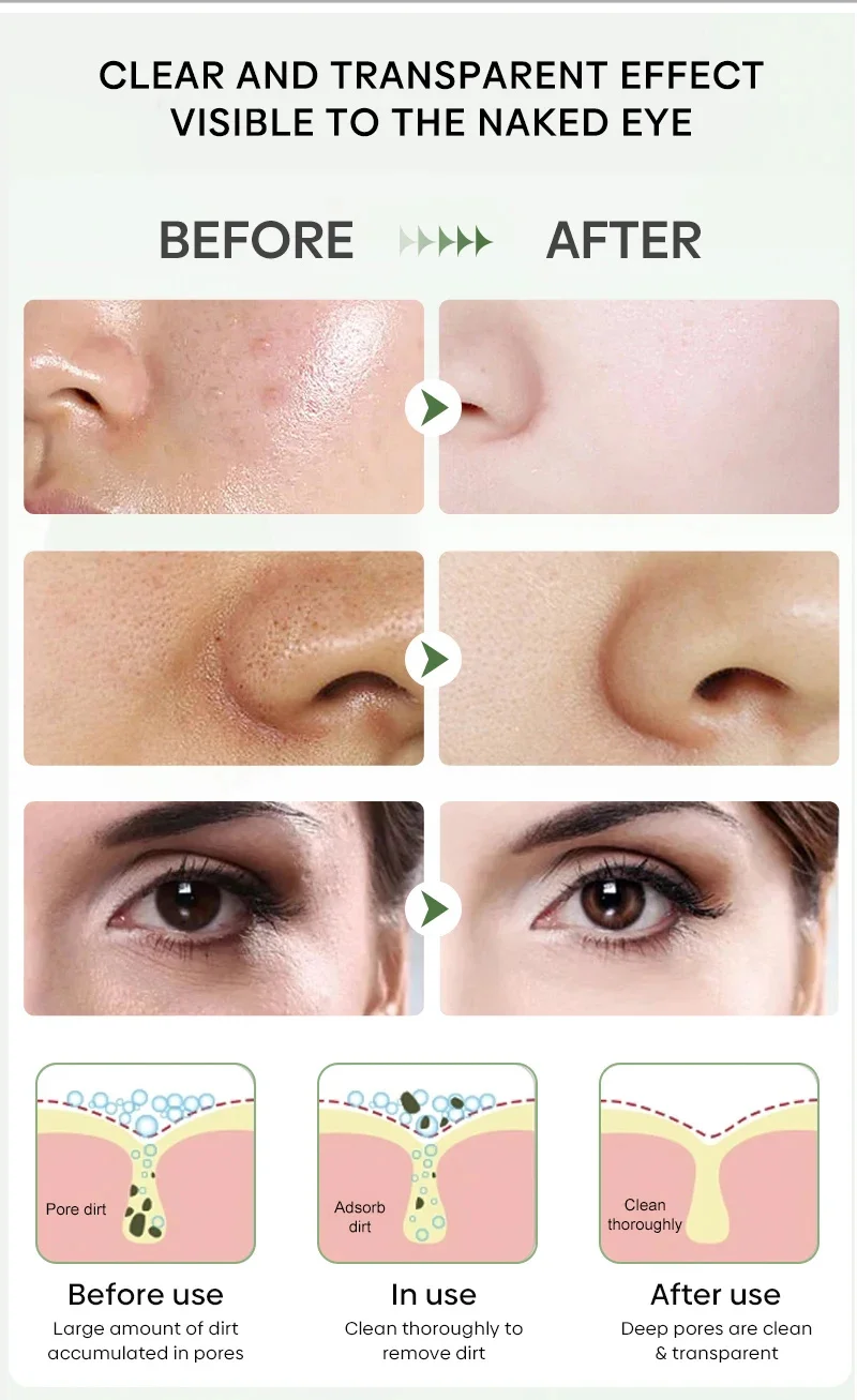 Face Clean Mask Green Tea Cleansing Stick Mask Shrink pores Deep Blackhead Remover facial Cleansing Moisturizing Mask 40g