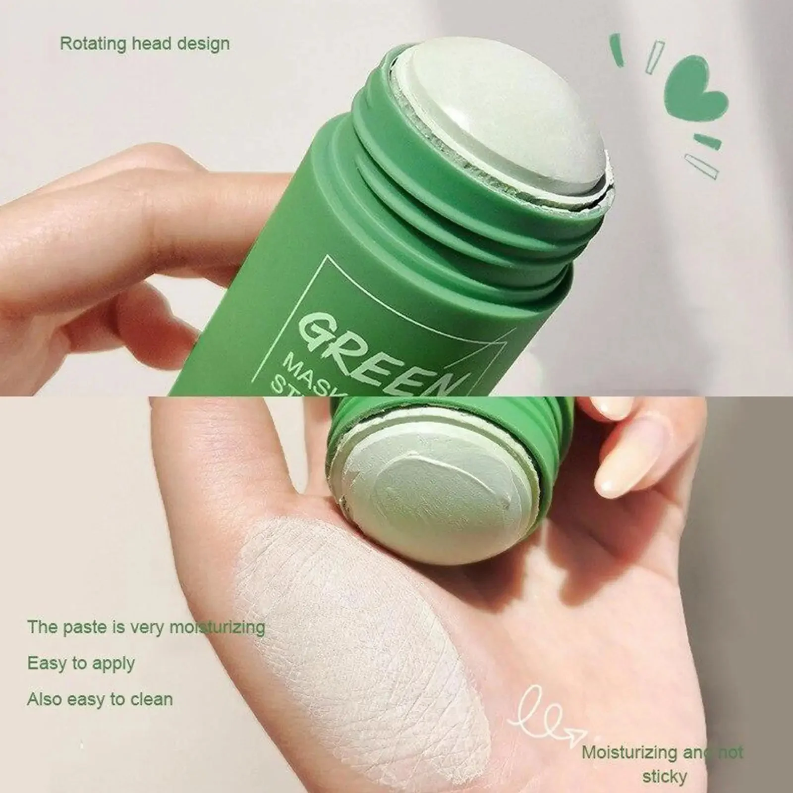 Face Clean Mask Green Tea Cleansing Stick Mask Shrink pores Deep Blackhead Remover facial Cleansing Moisturizing Mask 40g