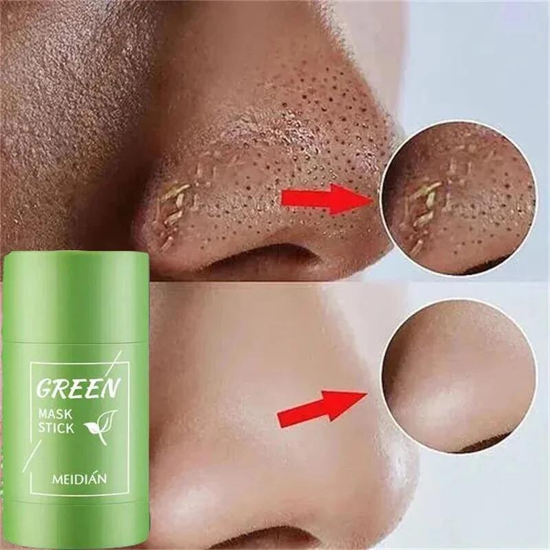 Face Clean Mask Green Tea Cleansing Stick Mask Shrink pores Deep Blackhead Remover facial Cleansing Moisturizing Mask 40g