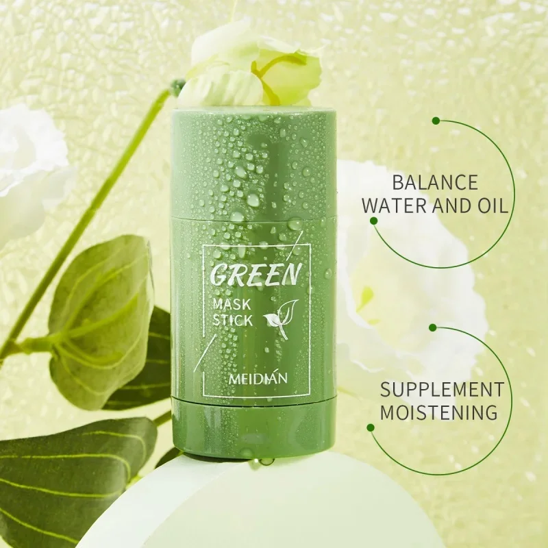 Face Clean Mask Green Tea Cleansing Stick Mask Shrink pores Deep Blackhead Remover facial Cleansing Moisturizing Mask 40g