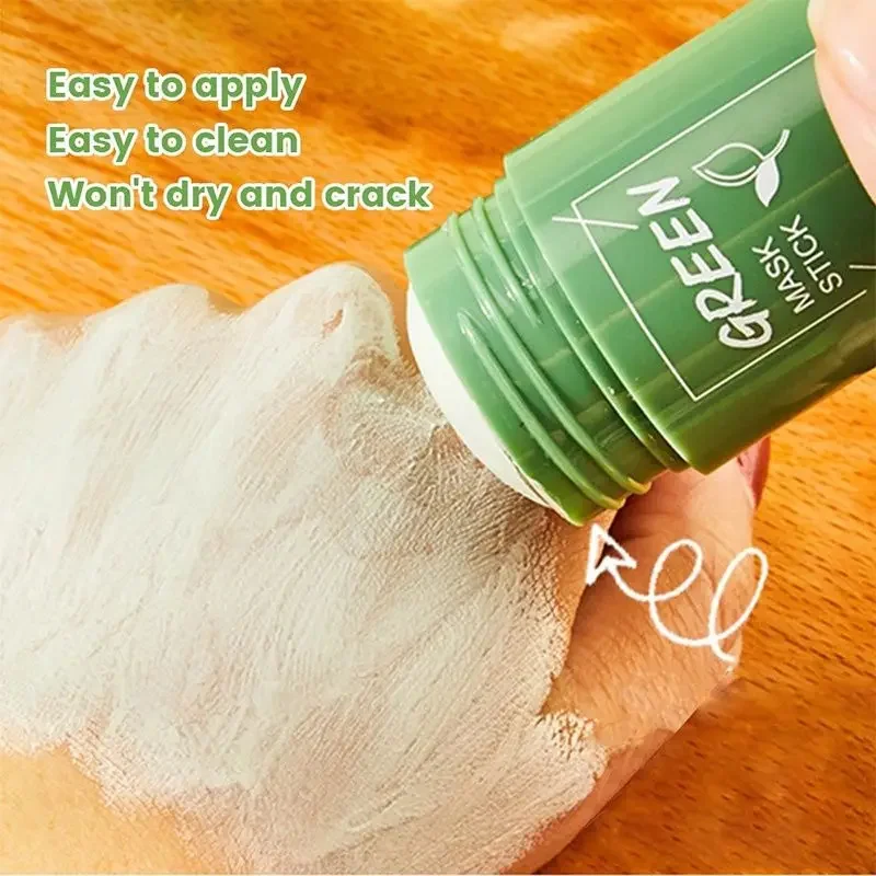 Face Clean Mask Green Tea Cleansing Stick Mask Shrink pores Deep Blackhead Remover facial Cleansing Moisturizing Mask 40g