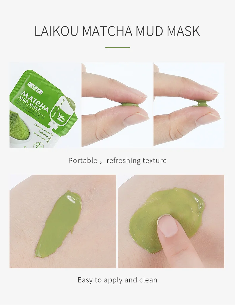 Face Clean Mask Green Tea Cleansing Stick Mask Shrink pores Deep Blackhead Remover facial Cleansing Moisturizing Mask 40g