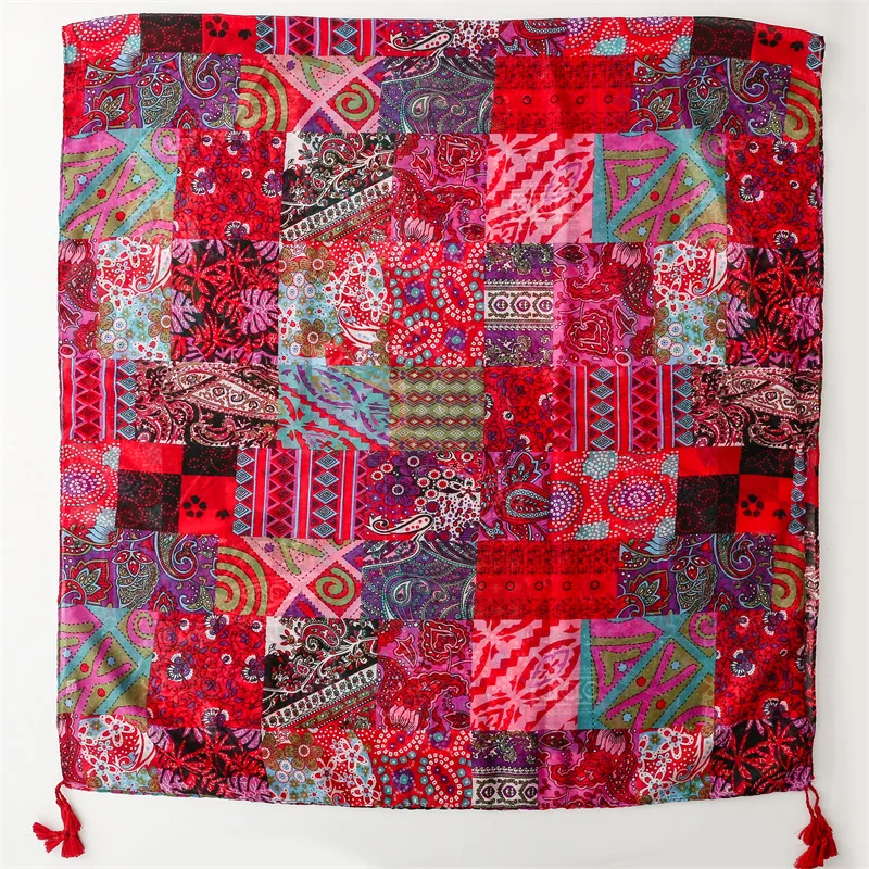 Thin Fashion Aztec Paisley Floral Tassel Viscose Shawl Scarf High Quality Wrap Pashmina Stole Bufandas Muslim Hijab 180*90Cm