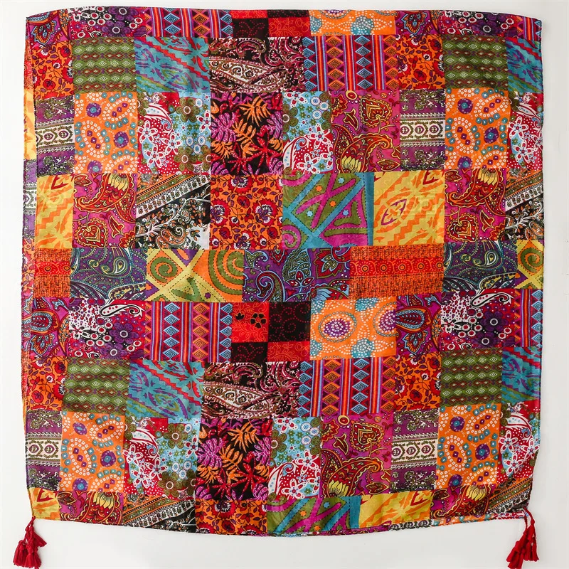 Thin Fashion Aztec Paisley Floral Tassel Viscose Shawl Scarf High Quality Wrap Pashmina Stole Bufandas Muslim Hijab 180*90Cm