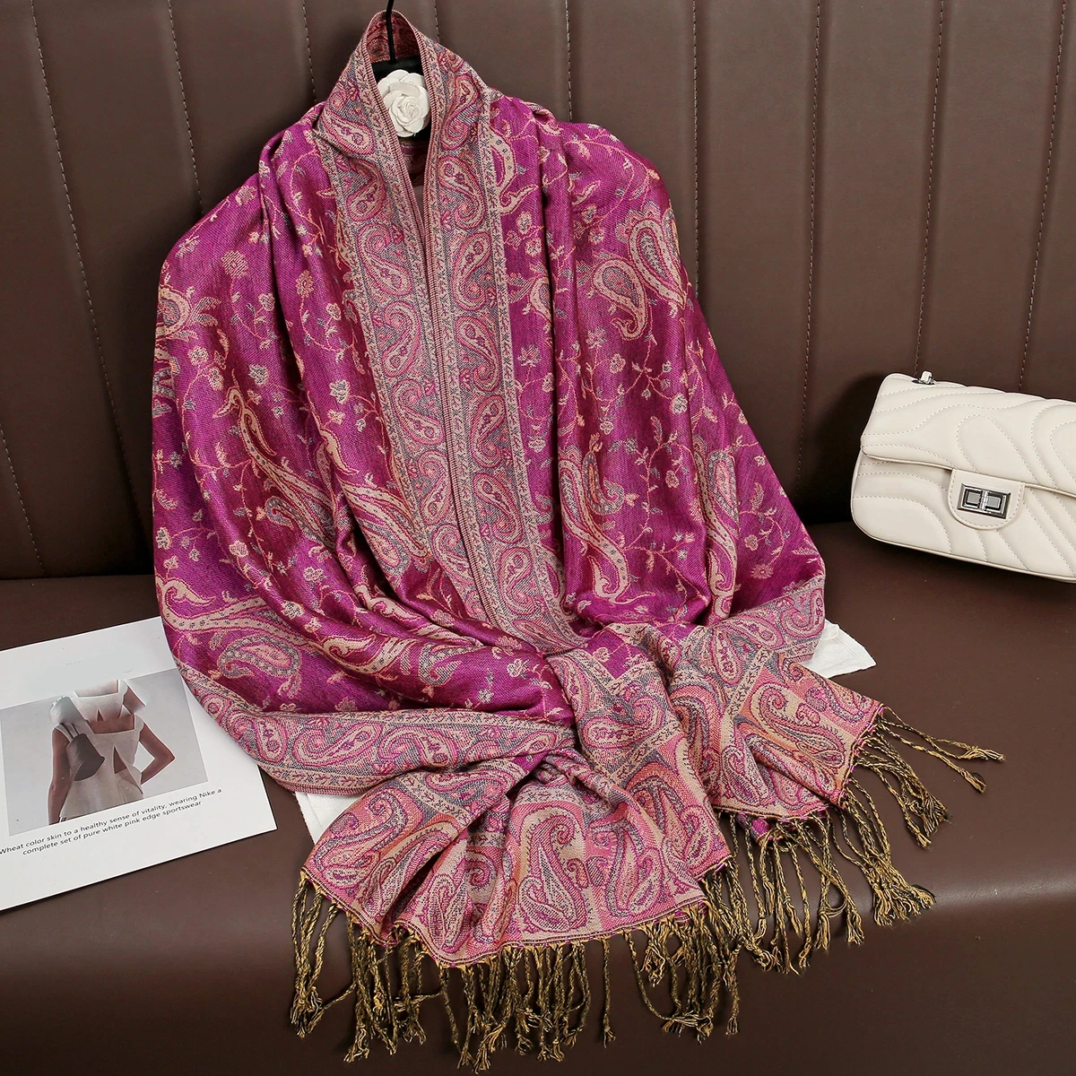 Bohemia Pashmina Hijab Scarf Long Muslim Cashmere Shawl Female Foulard Soft Turban Head Wraps For Women Headband Luxury Brand