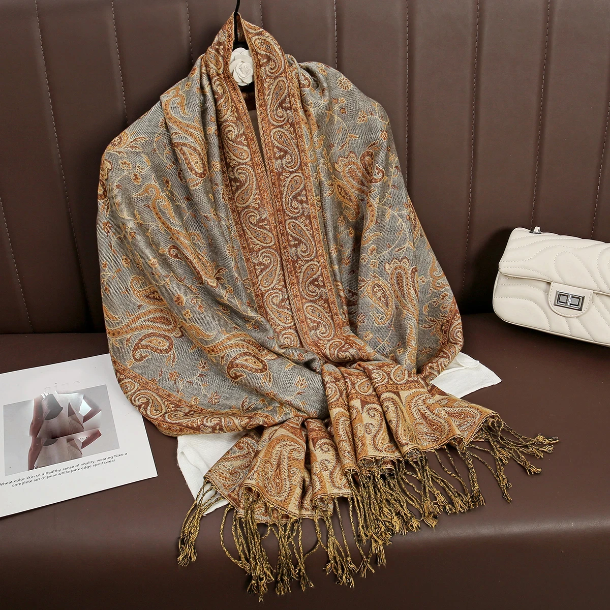 Bohemia Pashmina Hijab Scarf Long Muslim Cashmere Shawl Female Foulard Soft Turban Head Wraps For Women Headband Luxury Brand