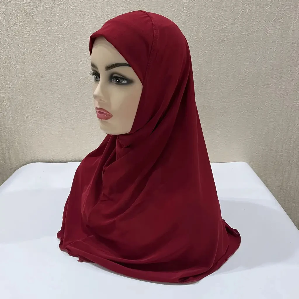 Muslim Hijabs for Kids Girl 7 to 12 years old Islamic Scarf Shawls Soft Stretch Material Malaysia Girl Children Hijabs Wholesale