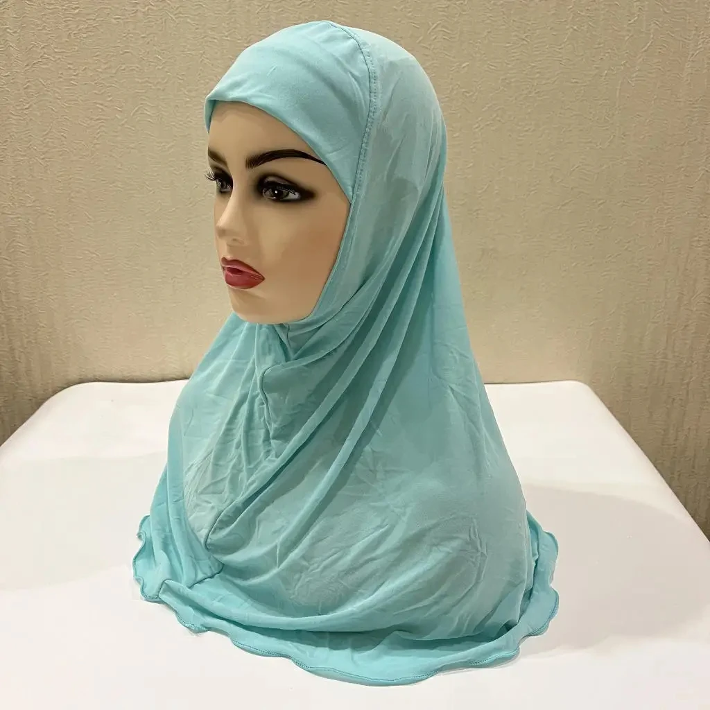 Muslim Hijabs for Kids Girl 7 to 12 years old Islamic Scarf Shawls Soft Stretch Material Malaysia Girl Children Hijabs Wholesale