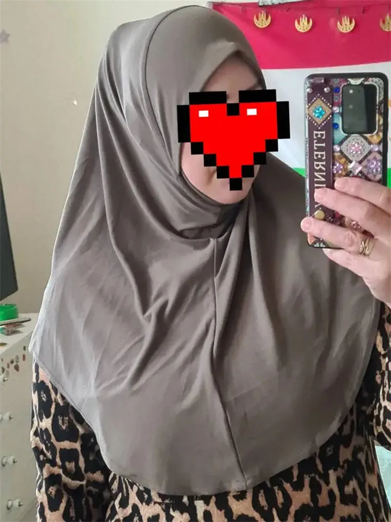 Plain Large Size Headband Muslim Hijab Scarf With Chin Part Top Quality Amira Pull On Islamic Hot Sell Headscarf Ramadan