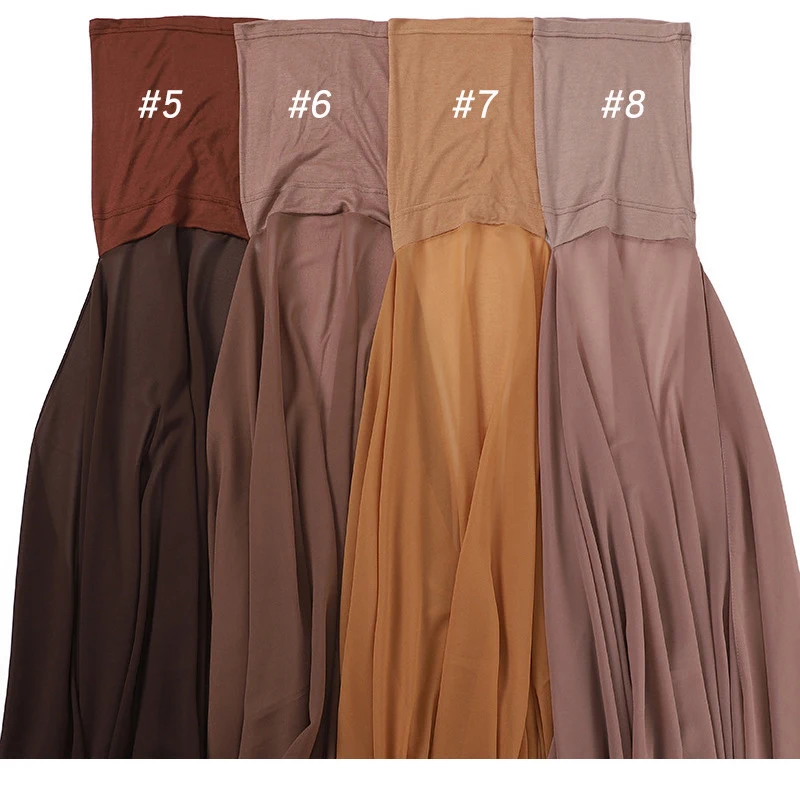 Instant Hijabs With Cap Plain Chiffon Jersey Hijabs For Woman Veil Muslim Islamic Hijab Cap Scarf For Women's Hijabs Headscarf