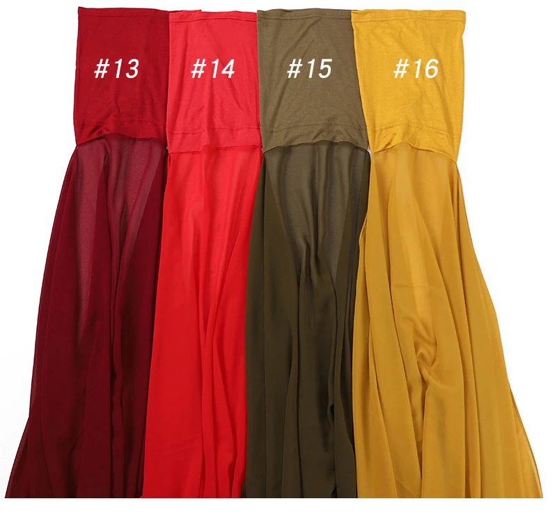 Instant Hijabs With Cap Plain Chiffon Jersey Hijabs For Woman Veil Muslim Islamic Hijab Cap Scarf For Women's Hijabs Headscarf
