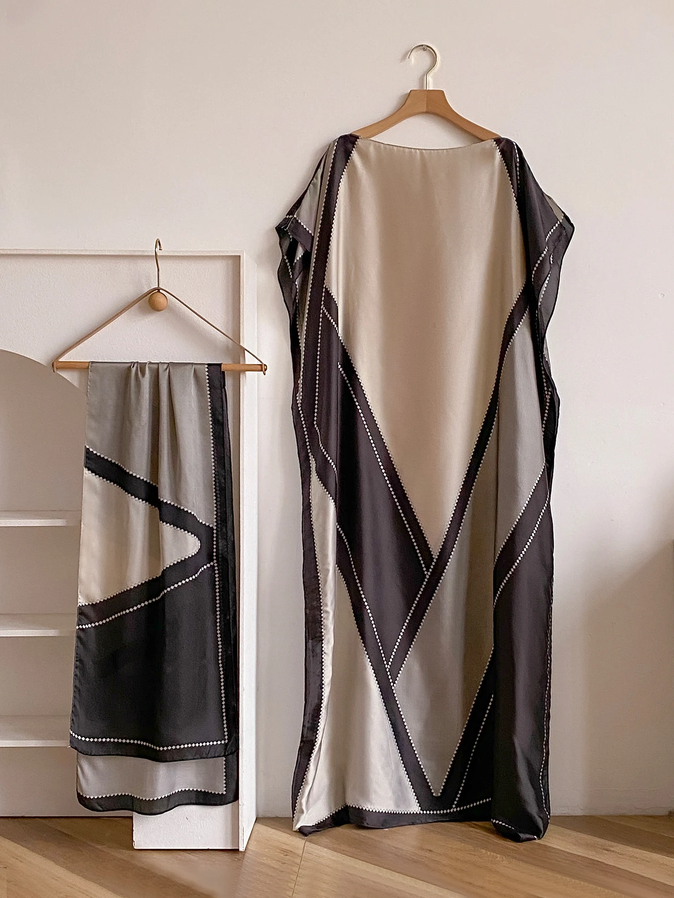 Summer New Fashion African Dresses For Women Elegant Printed Silk Muslim Lady Long Hijab Kaftan Dress Oversize Kuwait Abaya