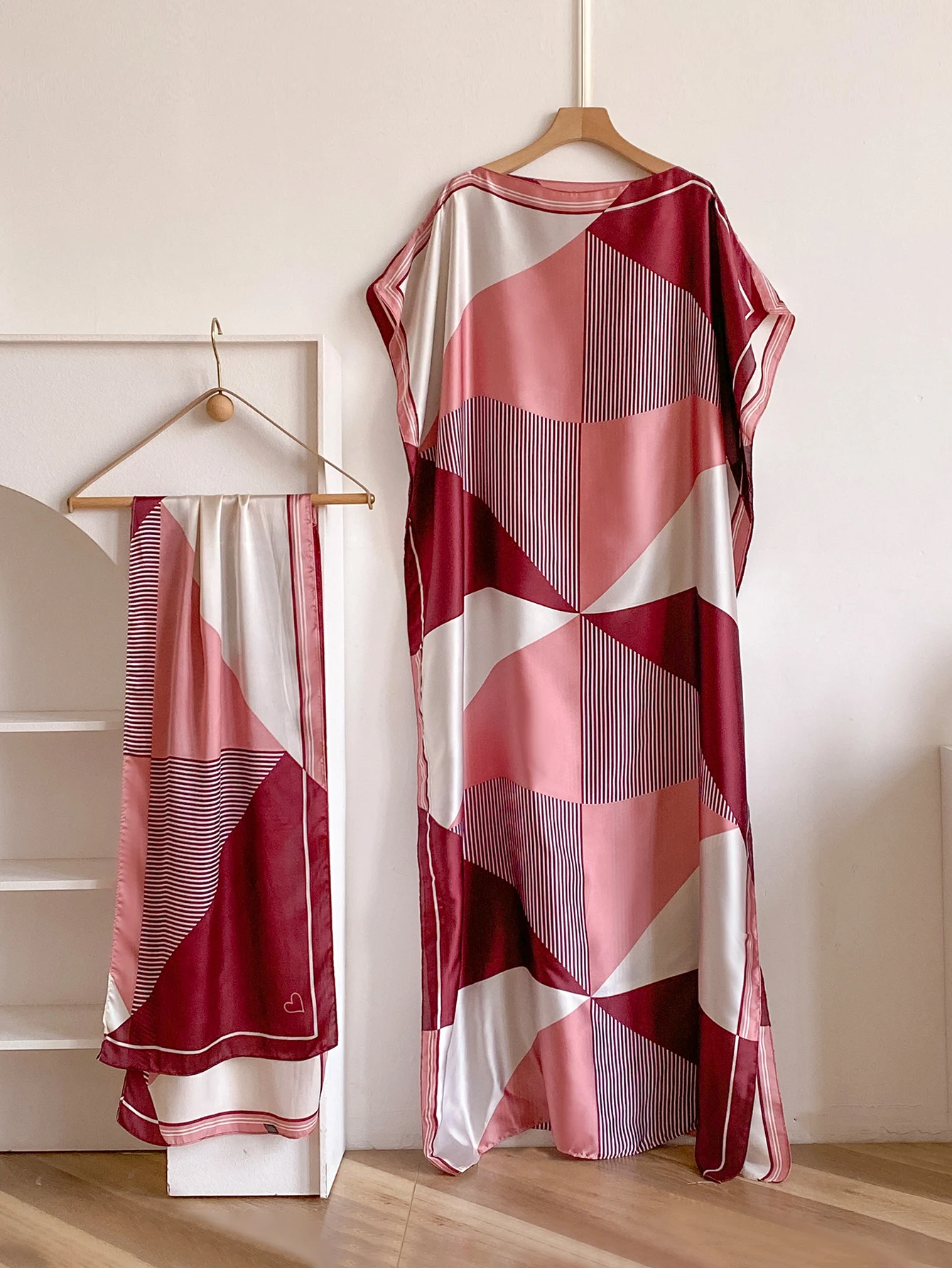 Summer New Fashion African Dresses For Women Elegant Printed Silk Muslim Lady Long Hijab Kaftan Dress Oversize Kuwait Abaya