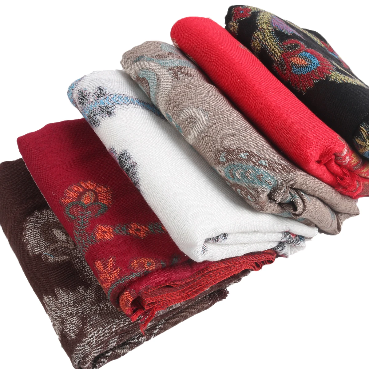 Women Cotton Shawl and Wraps Jacquard Cashew Floral Scarf Plus Size Pashmina Femme Echarpes Vintage Ethnic Style Mujer Bufanda