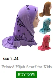 Beautiful Small Girl Hijab Scarf with Flowers Fit 2-7 Years Old Muslim Kids Pull On Islamic Scarf Shawl Headscarf Wholesale 50cm
