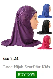 Beautiful Small Girl Hijab Scarf with Flowers Fit 2-7 Years Old Muslim Kids Pull On Islamic Scarf Shawl Headscarf Wholesale 50cm