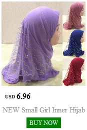 Beautiful Small Girl Hijab Scarf with Flowers Fit 2-7 Years Old Muslim Kids Pull On Islamic Scarf Shawl Headscarf Wholesale 50cm