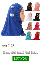 Beautiful Small Girl Hijab Scarf with Flowers Fit 2-7 Years Old Muslim Kids Pull On Islamic Scarf Shawl Headscarf Wholesale 50cm