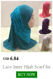 Beautiful Small Girl Hijab Scarf with Flowers Fit 2-7 Years Old Muslim Kids Pull On Islamic Scarf Shawl Headscarf Wholesale 50cm