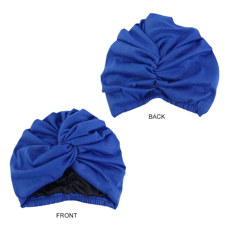 Women Double Layer Satin Linning Stretch Turban Hat Cross Ruffle Chemo Sleep Cap Twist Bandanas Muslim Hijab Headscarf India Hat Women Double Layer Satin Linning Stretch Turban Hat Cross Ruffle Chemo Sleep Cap Twist Bandanas Muslim Hijab Headscarf India Hat