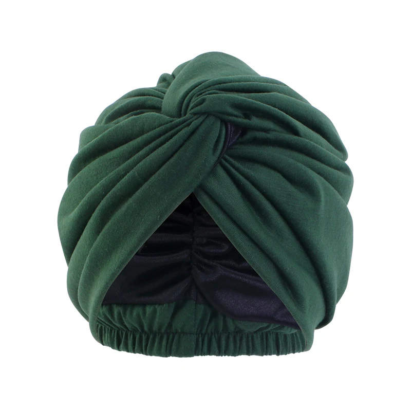 Women Double Layer Satin Linning Stretch Turban Hat Cross Ruffle Chemo Sleep Cap Twist Bandanas Muslim Hijab Headscarf India Hat Women Double Layer Satin Linning Stretch Turban Hat Cross Ruffle Chemo Sleep Cap Twist Bandanas Muslim Hijab Headscarf India Hat