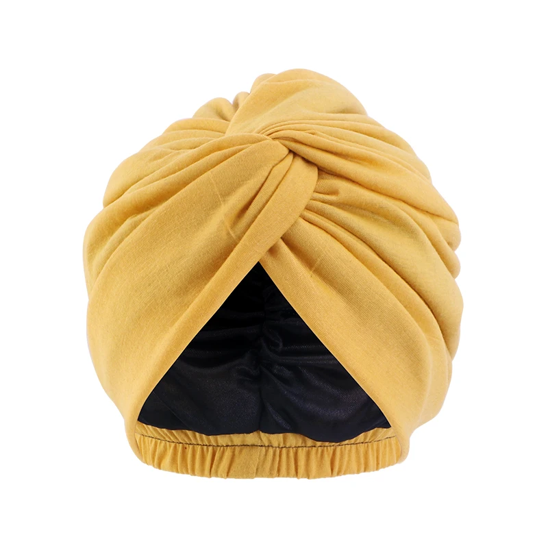 Women Double Layer Satin Linning Stretch Turban Hat Cross Ruffle Chemo Sleep Cap Twist Bandanas Muslim Hijab Headscarf India Hat Women Double Layer Satin Linning Stretch Turban Hat Cross Ruffle Chemo Sleep Cap Twist Bandanas Muslim Hijab Headscarf India Hat