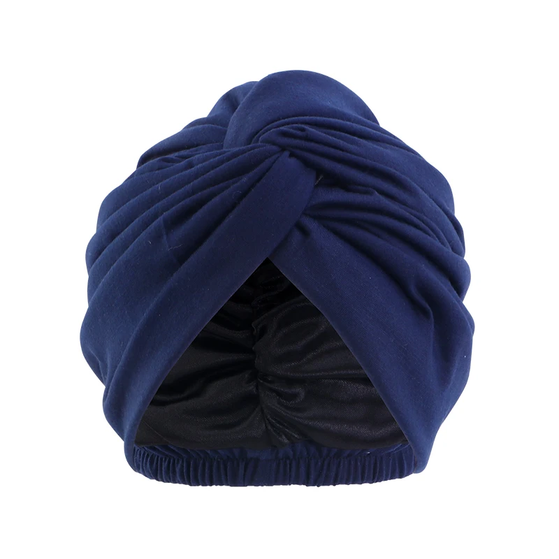 Women Double Layer Satin Linning Stretch Turban Hat Cross Ruffle Chemo Sleep Cap Twist Bandanas Muslim Hijab Headscarf India Hat Women Double Layer Satin Linning Stretch Turban Hat Cross Ruffle Chemo Sleep Cap Twist Bandanas Muslim Hijab Headscarf India Hat